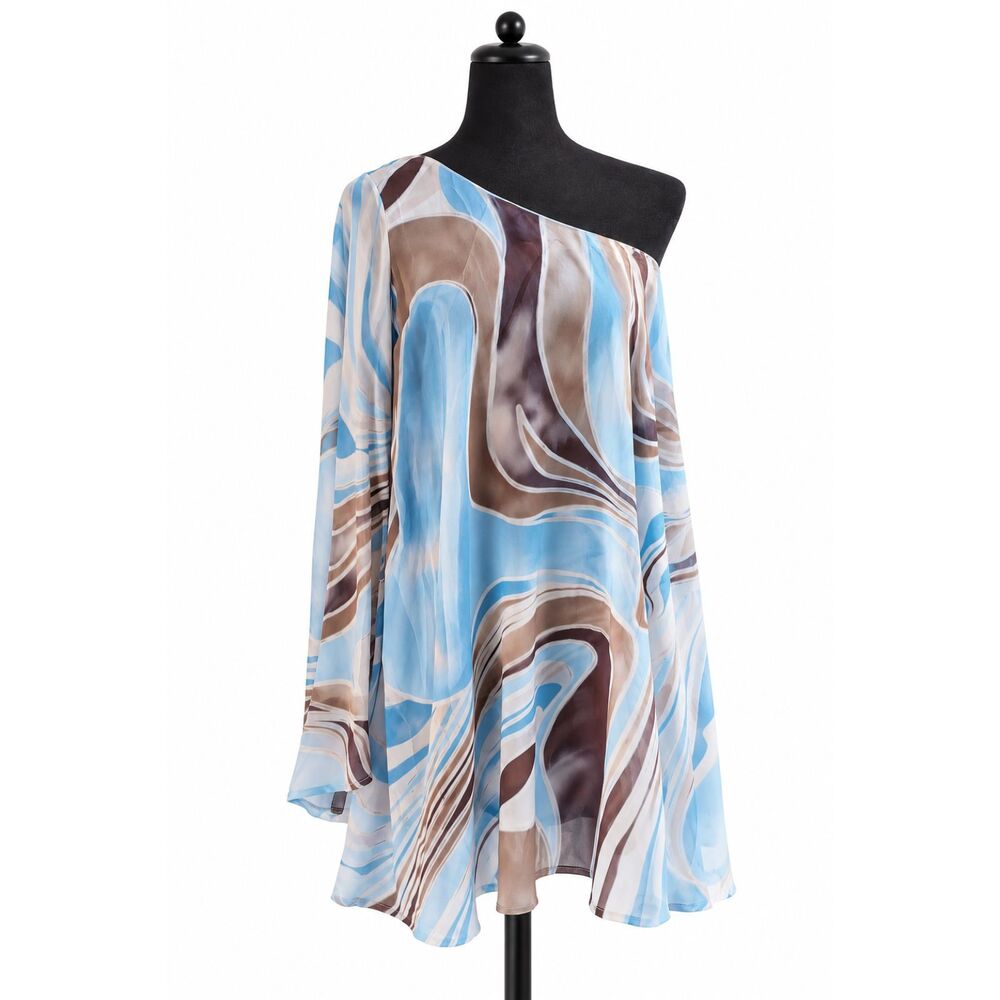 Vintage Flavio Castellani Silk Swirl Mini Dress Italian Y2K IT 44 | US 8 Womens
